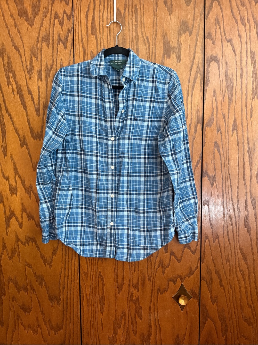 Lauren Ralph Lauren Blue Plaid Button-Down Shirt